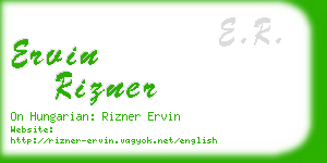 ervin rizner business card